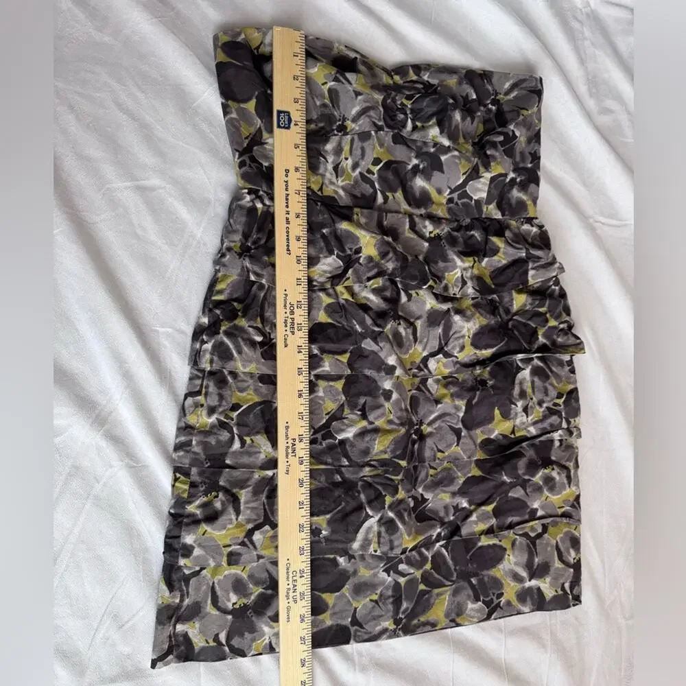J. Crew Strapless Purple Yellow Tiered Cotton‎ 100% Floral Sz 8 Wedding